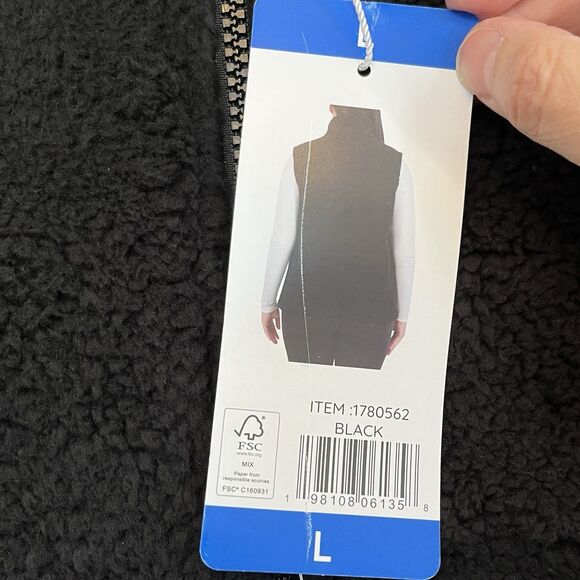 Sage Collective Womens Sz Large Sherpa Fleece Vest With Plaid Lining Zip NEW - Picture 6 of 7